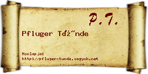 Pfluger Tünde névjegykártya